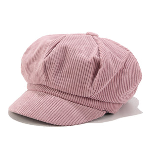 Corduroy Newsboy Hat For Women And Men Breton Cap - AcornPick
