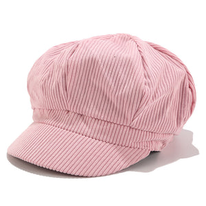 Corduroy Newsboy Hat For Women And Men Breton Cap - AcornPick