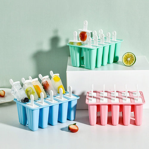 Solid Color Silicone Popsicle Molds of Multi Cavities - AcornPick