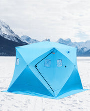 Load image into Gallery viewer, Large Blue Portable Waterproof Ice Fishing Tent Shelter With Bag For 4 Person - AcornPick
