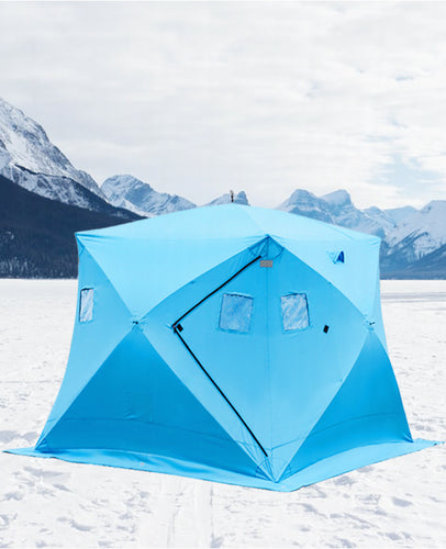 Large Blue Portable Waterproof Ice Fishing Tent Shelter With Bag For 4 Person - AcornPick
