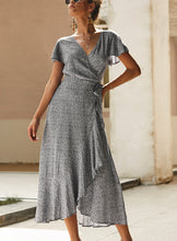 Load image into Gallery viewer, V-Neck Short Sleeve Floral Maxi Dress - AcornPick
