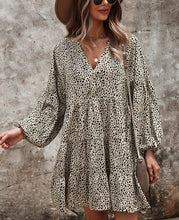 Load image into Gallery viewer, V-Neck Sub Leopard Print Women&#39;s Dress In Summer And Spring - AcornPick
