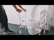 Load and play video in Gallery viewer, Upgraded Handicap Toilet Seat Riser with Handrail Legs No Assembly Required
